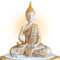 RISSLI Figura de Buda Meditacion, Decoracion hogar Salon 33x23cm,Decoracion para Interior o Exterior, Figuras budas para Centro de Mesa Decorativo Salon y Jardin Zen, espirituales (Dorado)