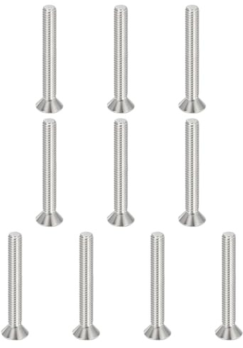 PATIKIL 5/16-18 x 2-1/2 Tornillos de Cabeza Plana con Cabeza Avellanada, Paquete de 10 Pernos Avellanados Planos con Cabeza Hexagonal de Acero Inoxidable 304 18-8 Rosca Completa Grado 6.8