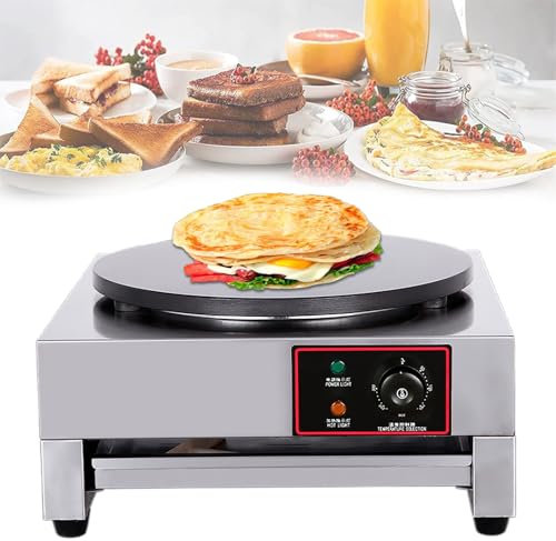 Eastnmythet Crepera y Plancha para Cocinar, Antiadherente, 40cm/16 Pulgadas, Sartén para Tortillas de Escritorio para Uso Doméstico y Comercial con Cajón,Electric