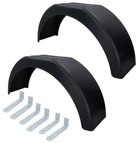 AB Tools 2 x 14 Zoll Kunststoff Anhänger Kotflügel Radlauf Kotflügel Kotflügel + 6 x Befestigungsklammern