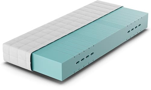 Betten-ABC - Matratze HR Blue - 80x200 cm (H2) - 7-Zonen-Matratze aus High-Resilience-Schaum - Hypoallergen & Antibakteriell - Oeko-TEX® Zertifiziert - Bezug waschbar - Lieferung per Paket