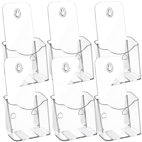 EXTRAPINS 6 Stück Acryl Flyerständer, 100 x200mm Prospekthalter, Tisch-Prospektständer Flyerständer, Transparent Prospekthalter für Prospekte, Postkarten, Flyer, Menüs, zum Stellen & Hängen