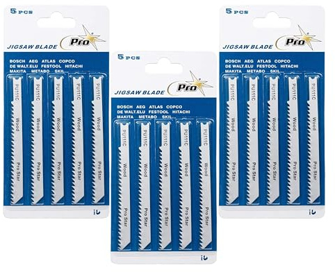 UK Drills Jigsaw Blades U Shaped for Metal, 15 x T111C, Designed for Clean Cuts on Metal