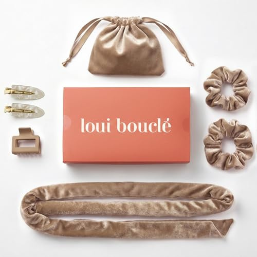 loui bouclé Heatless Curls Lockenband über Nacht | Locken ohne Hitze | 186cm Lockenwickler für langes Haar | Overnight Curls – Mocha Mousse