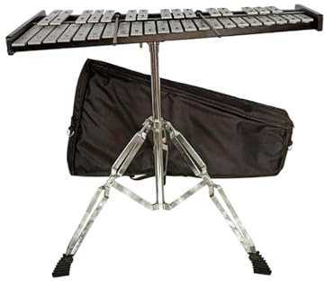 Glockenspiel Xylophon mit 37 Tönen, Metalltasten und verstellbarem Ständer, tragbares Schlaginstrument für Anfänger und Musikerziehung, kein Notenständer