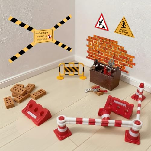 Rehecher Wichtel Zubehör Baustelle,26 PCS wichtel zubehör Weihnachten,1:12 puppenhaus Miniatur zubehör,wichtel Baustelle,wichteltür zubehör,Weihnachten deko für Wichtelhaus Weihnachten​