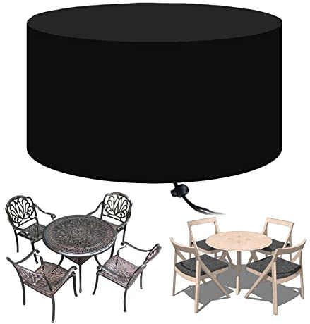 Housse imperméable de qualité supérieure pour table de jardin, 170,2 x 78,7 cm (D x H) – Protection de meubles de terrasse et barbecue rond à gaz et anti-poussière (170 x 80 cm)
