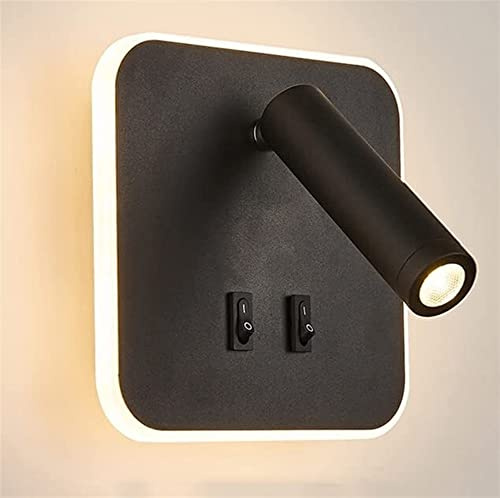 WQHPLMD 350 ° rotable a 90 ° a Parete Pieghevole con funzes a Parete a LED Lettura Minimalista Lettura da Lettura da Parete Spinta Pulsante testiera Illuminazione Illuminazione lampade notturne per