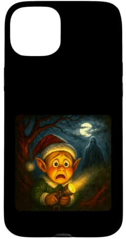 Christmas Elf Scary Horror Night Flashlight Halloween Ghost Case for iPhone 15 Plus