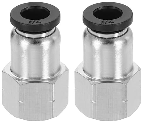 QUARKZMAN 2 Stück Push To Connect Fittings 1/4 Rohr Außendurchmesser x 1/8 NPT Innengewinde Gerade Pneumatische Verbindung Für Hydraulische Und Pneumatische Systeme