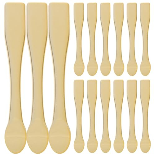 MALUGOGO Cucharas para Cosméticos Abs 15 Piezas, Espátulas para Cremas Faciales y Mascarillas, Aplicador para Cuidado Piel, Herramienta Portátil para Maquillaje y Muestras de Belleza
