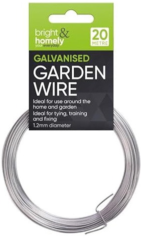 Multi-Purpose Garden Wire for Plant Support, Tying & Training – Durable Flexible Wire for Gardening, Home & Outdoor Use (GALVANISED, 1.2MM X 20M)