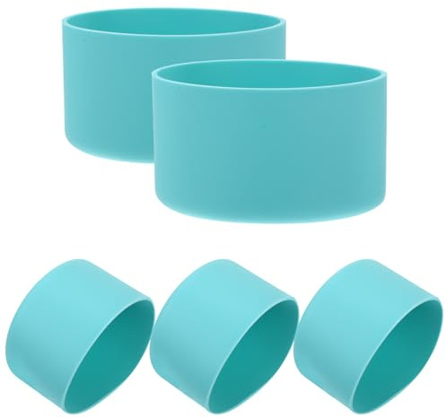 Alasum Housse Antidérapante en Silicone pour Bouteille d'eau et Verre, Protection Résistante à l'usure, Lot de 5 Pièces, pour Sport et Voyage