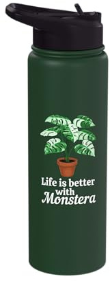 Life is Better with Monstera Deliciosa Variegata Stainless Steel Insulated Water Bottle