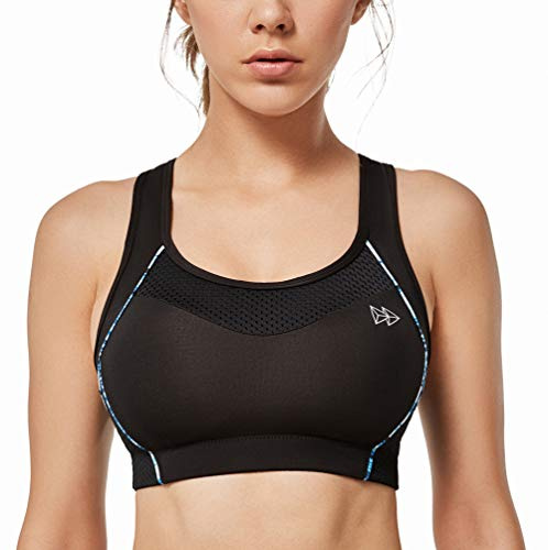 Yvette Soutien-Gorge de Sport Femmes Maintien élevé | Dos nageur en maille,Brassière sans Armatures avec Coussinets