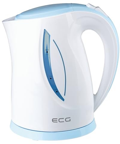 ECG RK 1758 Blue Bouilloire, Plastique, 1.7 L, bleu/blanc