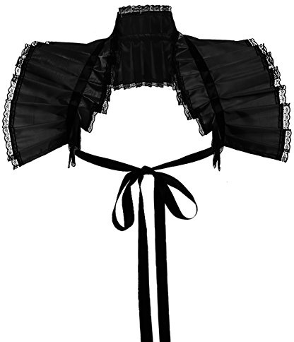 GRACEART Victorian Ruffle Neck Bolero Collar (Black)(Size: One Size)