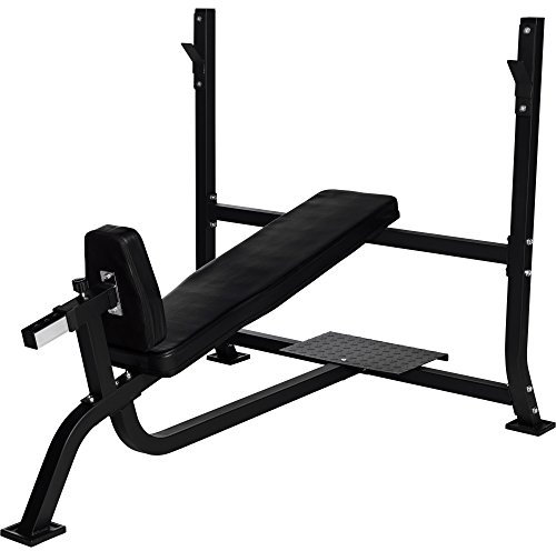 GORILLA SPORTS® Schrägbank mit Hantelablage - 6-fach Verstellbarer Sitz, 165x128x121cm, bis 280kg Belastbar, Gummierte Füße, Schwarz - Hantelbank mit Ablage, Trainingsbank, Bankdrücken, Fitnessbank