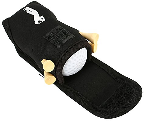 VGEBY1 Golfballtasche, 3 Farben Golfballhalter mit Clip 2 Golfbälle 4 Tees Utility Pouch Golfzubehör-Set (Schwarz)