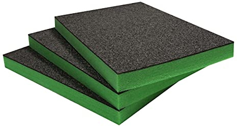 Skuggskum Värdepaket – paket med 3: 600 mm x 420 mm x 50 mm | Skär och skala av skum för verktygslådor, verktygslådor, flygfodral och verktygslagring | Lean, 5S, Kaizen & förvaringslådor (50 mm, grön)