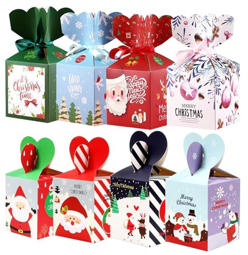 Osuter 36 Stück Weihnachten Geschenkbox Schachtel Karton Wiederverwendbare Geschenkschachtel Geschenkboxen Weihnachten für Geschenke Süßigkeiten Kekse
