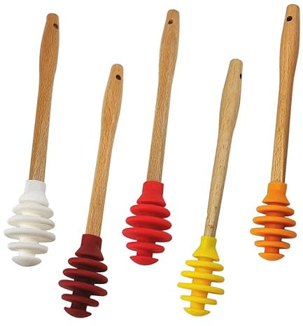 Cabilock 5 Stück Honig-Rührstäbchen Mini-Honigstäbchen Saft-Rührstäbe Mini-Wabenstab Honigkelle Mini-Schneebesen Honigglas Siruprührer Glaslöffel