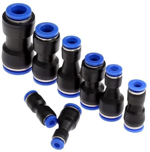 Pneumatic Push FIT Reducer Straight Connector Airline Gas Hose Quick Fitting (10mm - 8mm)