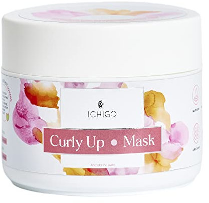 Ichigo Curly Up Mascarilla extra hidratante y nutritiva. Aceites naturales. Manteca Karité. Extracto de Ginseng. Fórmula única para fortalecer y mejorar crecimiento.