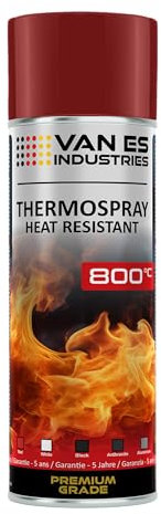 VE-INDUSTRIES Thermolack Spray Ofenlack Auspufflack Hitzebeständiger Lack Ofenfarbe Terrakottarot matt 800°C