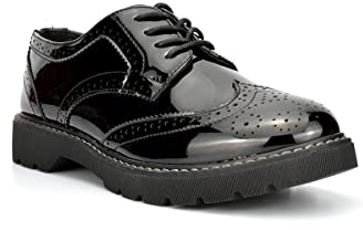 Womens Brogues Girls School Shoes Ladies Brogue Shoes Girls Brogue School Shoes Girls Patent School Shoes Girls Brogues Ladies Brogues Womens Brogues Platform Shoes Lace Up Black 8 UK