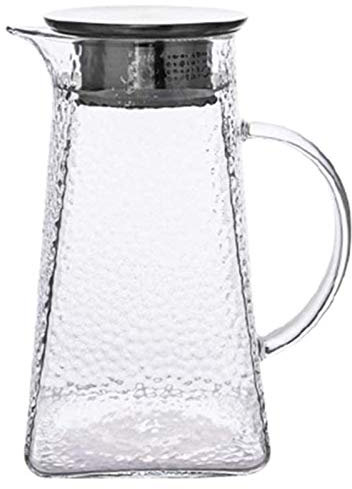 BEZAX Teekanne Klarglas-Teekanne 1300 ml Wasserkocher mit Edelstahl-Siebdeckel Sichere Glas-Teekanne mit großem Fassungsvermögen für den Haushalt