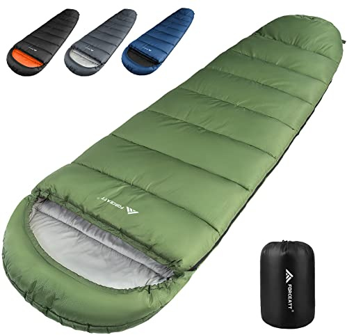 Forceatt Sacco a pelo, 10℃~20℃ ultraleggero e compatto (1400g), Sacco a pelo mummia estate all'aperto, leggero per campeggio estivo, festival, viaggi, uso interno ed esterno