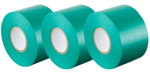 GOCABLETIES - Cinta aislante eléctrica verde 50 mm x 33 m 3 Rollos | Autoadhesiva y resistente al calor - Para proteger, agrupar y reparar cables eléctricos