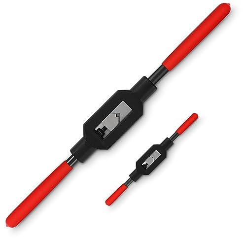 WILLBOND 2 Pcs Adjustable Tap Wrench Handle Tool Ratcheting for Tap Reamer, Pre-Oiled for Protection (1/4-3/4,1/16-1/4)