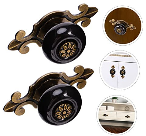 jojofuny 2stücke Zinklegierung Möbelgriff Mit Keramikknauf Robust Dekorativ Für Schranktüren Vielseitig Im Büro Hotelbereich Einsetzbar