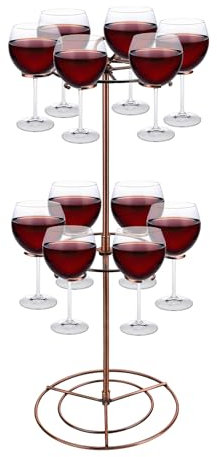 NQEUEPN Torre de Champán, 2 Niveles 12 Soportes Metal Soportes para Árbol de Cóctel para Bebidas para Bebidas Cócteles Martini Margarita Fiesta en Bar Exhibición