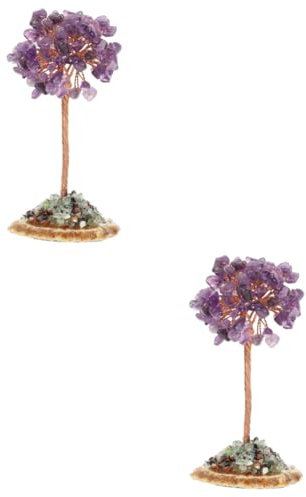 ABOOFAN 2 Stücke Baum Feng Shui Ornament Kristall Geld Baum Decor Natürliche Desktop Dekorationen