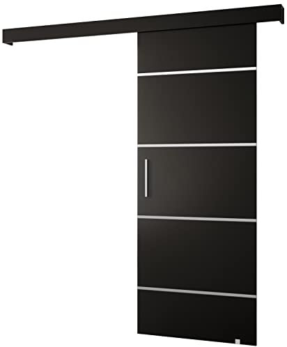 Schiebetür Komplettset - Schiebetürsystem Salwador 4 - Schiebetüren - Trennwände - Raumteiler - Innentüren, Tür 80x204 cm - Schiebetür Schiene - Zimmertür mit Schiebetür Griff - Saloontür