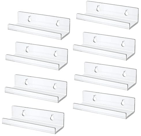 Gokoti Paquete de 8 Estantes de Pared para Transparente, Soporte para Discos de AcríLico, Estante para