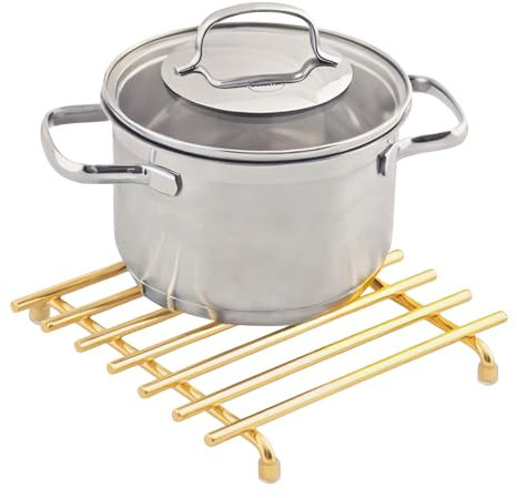 simplywire – Trivet – Heat Resistant – Kitchen Worktop Protector – Square - Light Gold