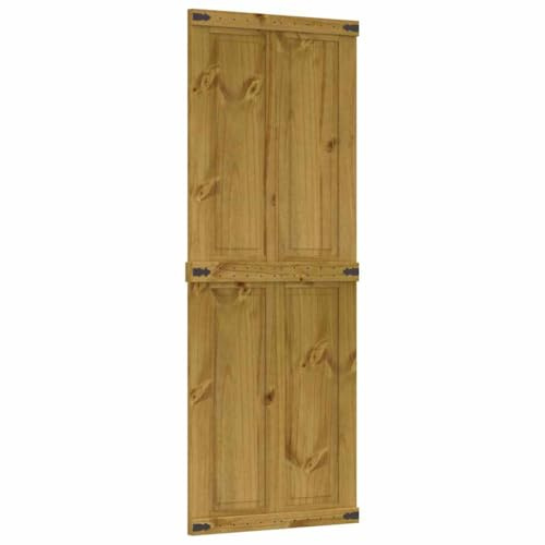 vidaXL Scheunentür CORONA 80x210 cm Massivholz Kiefer, Scheunentür, Hängetür, Schiebetür, Schiebetür, Schiebetür Badezimmer, Schiebetüren, Zimmertür