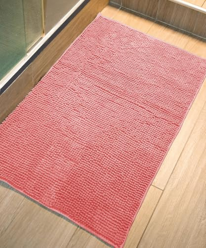 LARA MORADA - Tappeto Bagno, Tappeto Bagno Assorbente, Ciniglia, Antiscivolo, Tappeto Doccia Lavabile In Lavatrice, MOD: MARIKA, 50x80 Cm