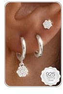 HANLI Pendientes Perla Dorados Mujer Baño Oro de 14Kt Zirconia Cúbica Antialergicos Minimalistas Joyas para Mujer