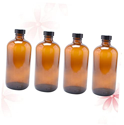VERDANVERSE 4piezas Botellas De Vidrio Redondas Rellenables Tapa De Para Zumo Botella De Vidrio Para Uso Cocina