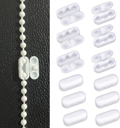 Vayfoni 12 PCS Plastic Blind Cord Connector - Roller Blind Fittings - Roller Blind Chain Connectors - Fits Roller, Roman & Vertical Blinds, Window Blind Safety Clips