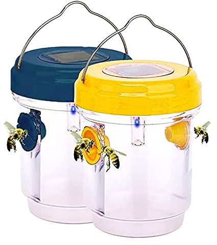 2er-Set Fliegenfalle, Wespenfalle, Hornissenfalle für den Außenbereich, WespenfalleOutdoor, für Garten, Hof, Bauernhof, Obstgarten, gegen Wespen, Hornissen, Fliegen & Fruchtfliegen