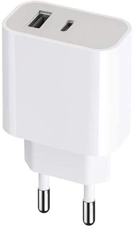 acce2s Caricabatterie rapido 20 W universale a doppia porta USB e USB-C 2025, tecnologia PD 3.0, compatto e portatile, ricarica sicura per smartphone, tablet, dispositivi fotografici Accessori