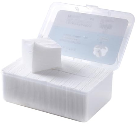 FIXOSHEE Disques de Coton Démaquillants en Tissu Non Tissé Blanc, Jetables et Non Pelucheux, 1000 Pièces pour Démaquillage Visage et Soins Cosmétiques