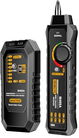YWBL-WH M469A Tester per Cavi di Rete, Rilevatore di Accurato Multifunzionale, Tracciacavi con Test CC per Tecnici e Installatori (BLACK)