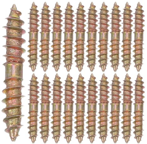 Hemobllo Tornillos Autorroscantes de Doble Extremo M5 X 30 100 Unidades para Muebles, Herrajes para Fijación de Patas Metálicas y Conexión de Armarios, Tornillos de Espiga para Carpintería